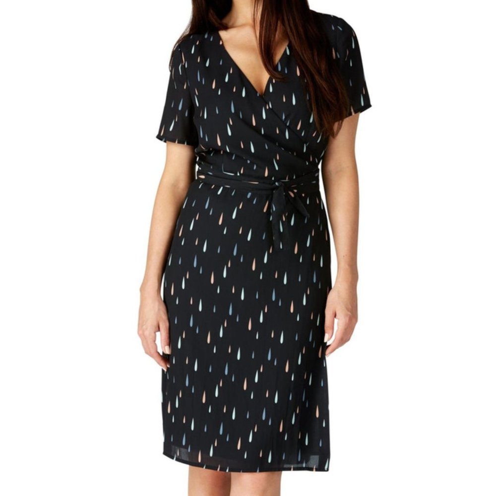 💧Sugarhill Boutique NEW Black Rain Drop Wrap Dress💧